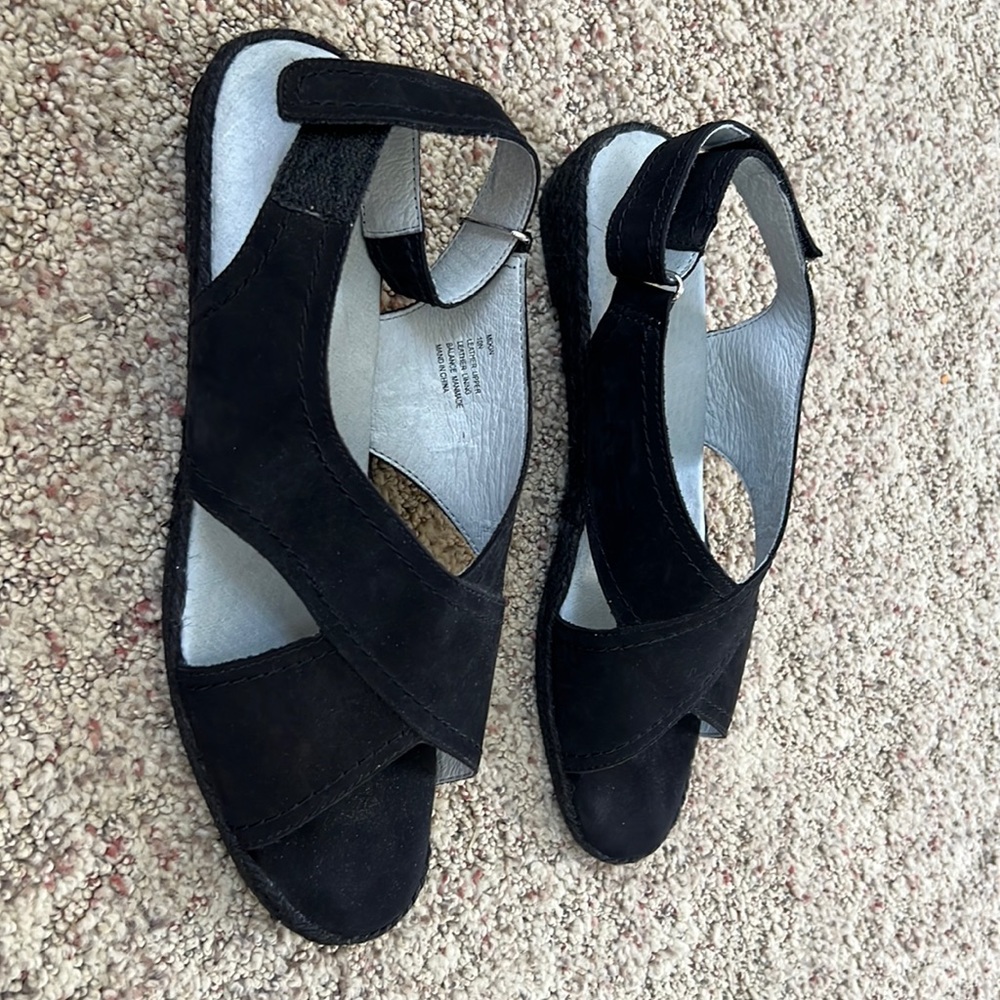 David Tate moon espadrille sling back wedge sandals